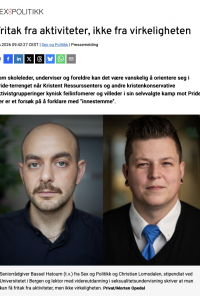 Pressemelding fra Sex og Politikk (2026)
